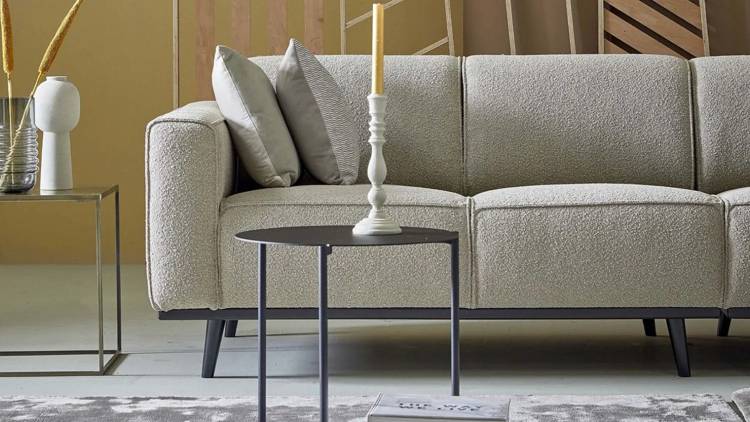 Zitbanken-WOOOD Statement Bouclé 4-Zitsbank Beige