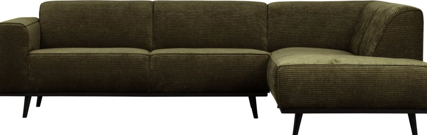 Hoekbanken-WOOOD Statement Rechts Rib Hoekbank Warm Green