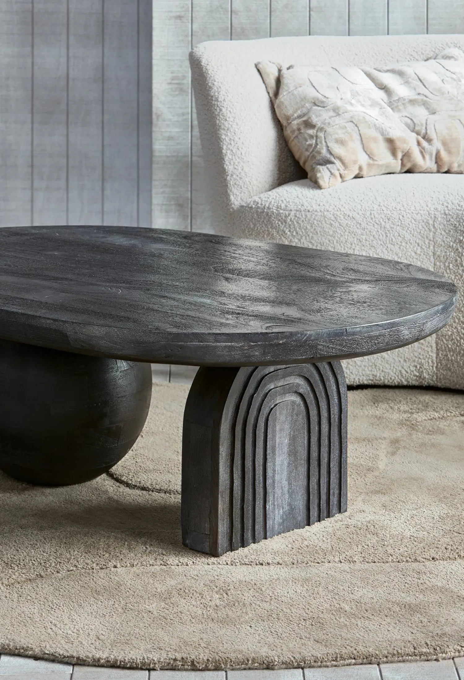 Houten Salontafels|Ovale Salontafels-WOOOD Steppe Salontafel Black