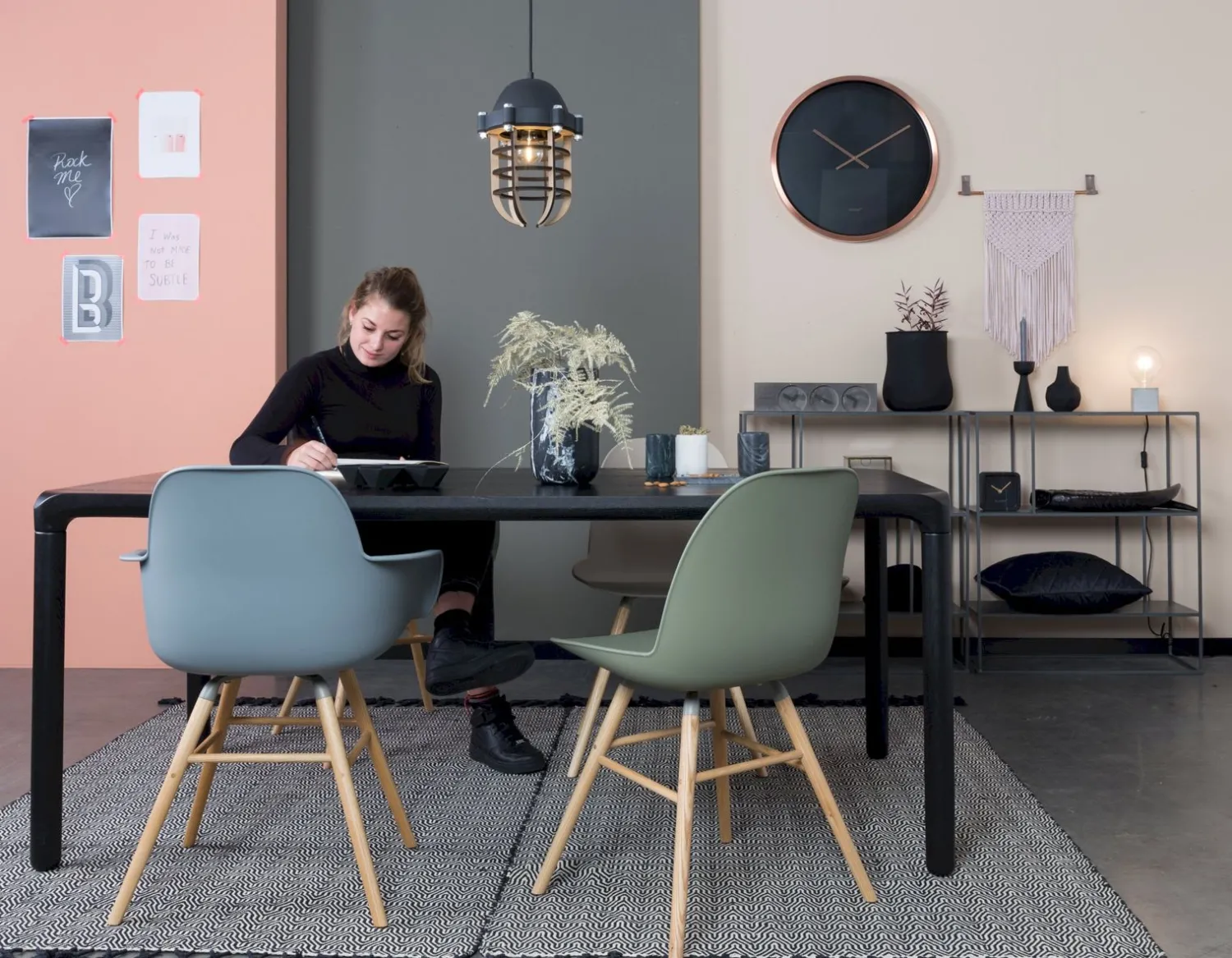 Rechthoekige Eettafels-Zuiver Storm Eettafel Black
