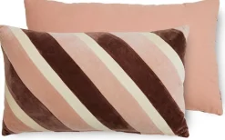 Sierkussens & Plaids-HKLIVING Striped Velvet Sierkussen Rose