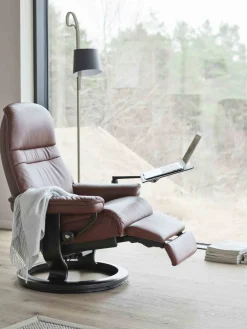 Leren Fauteuils|Relaxfauteuils-Stressless Sunrise Relaxfauteuil Zwart