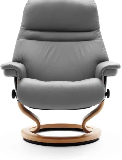 Leren Fauteuils|Relaxfauteuils-Stressless Sunrise Relaxfauteuil Zwart