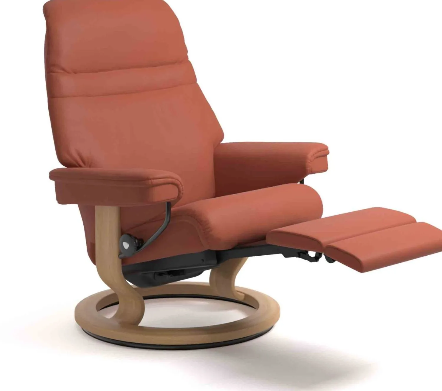 Leren Fauteuils|Relaxfauteuils-Stressless Sunrise Relaxfauteuil Zwart