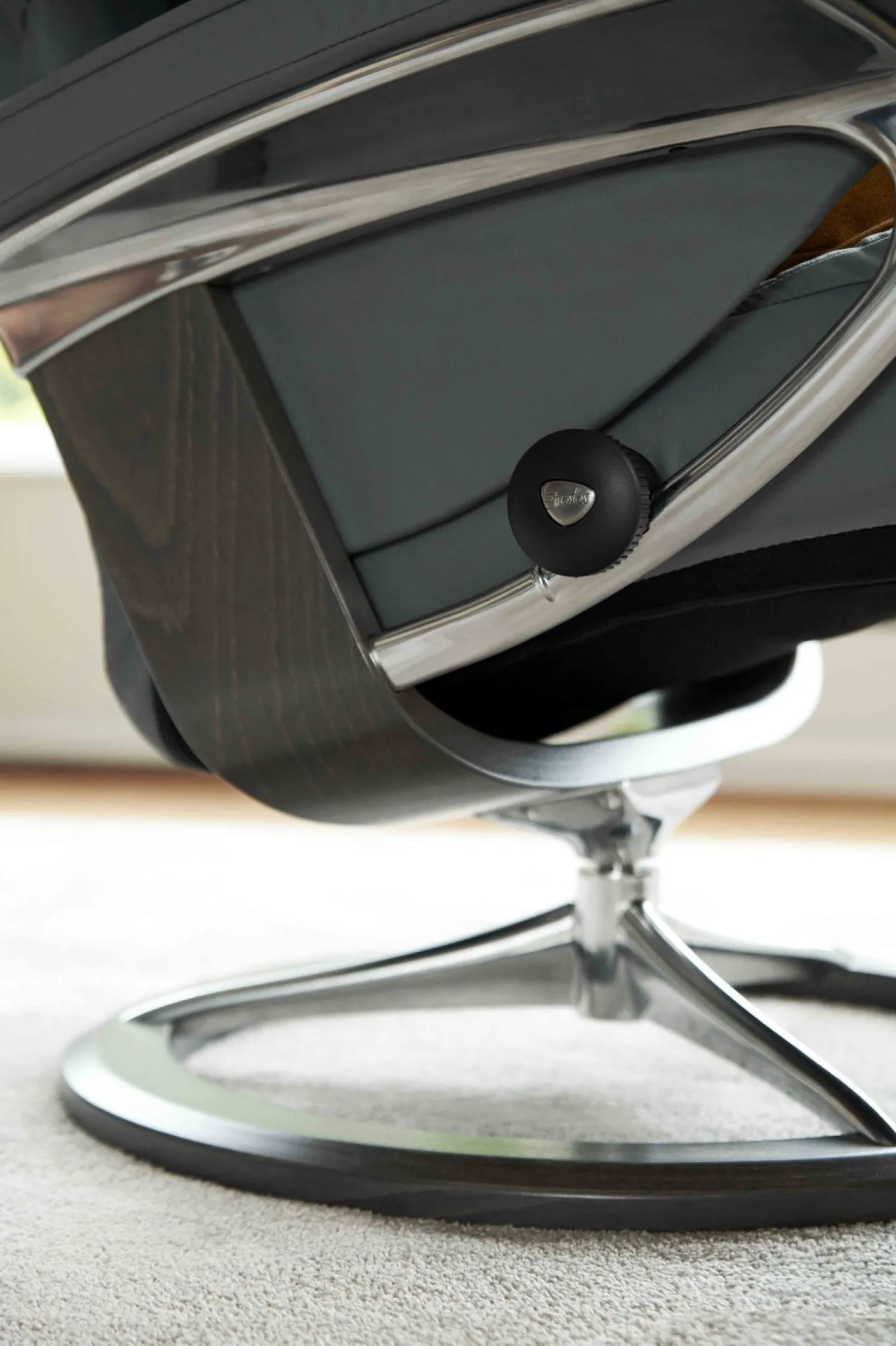 Leren Fauteuils|Relaxfauteuils-Stressless Sunrise Relaxfauteuil Zwart