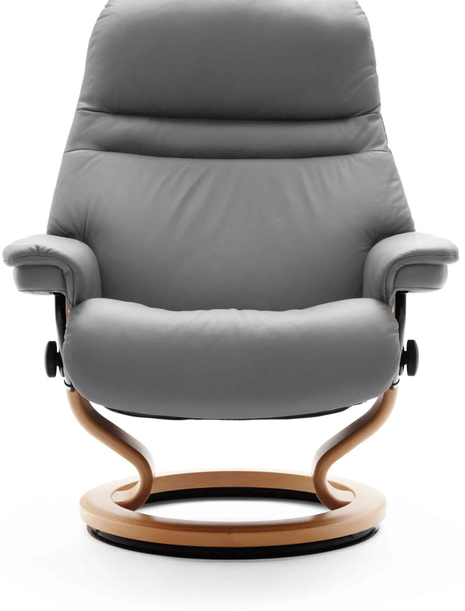 Leren Fauteuils|Design Fauteuils-Stressless Sunrise Relaxfauteuil Grijs