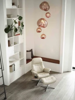 Leren Fauteuils|Design Fauteuils-Stressless Sunrise Relaxfauteuil Grijs