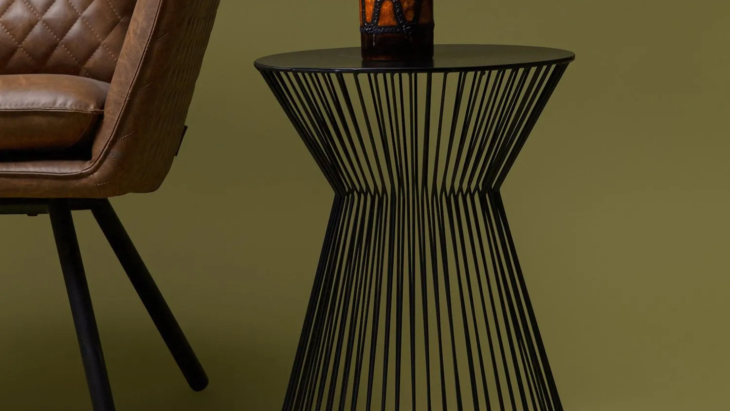 Ronde Bijzettafels-WOOOD Suus Bijzettafel Zwart
