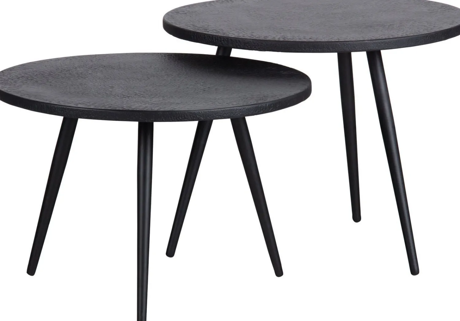 Houten Bijzettafels|Ronde Bijzettafels-WOOOD Suze Bijzettafelset Zwart