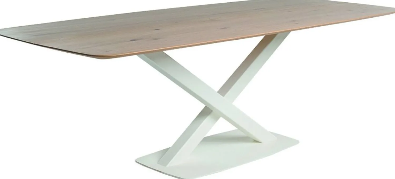 Houten Eettafels|Ovale Eettafels-Bert Plantagie Table Talk Eettafel White Wash