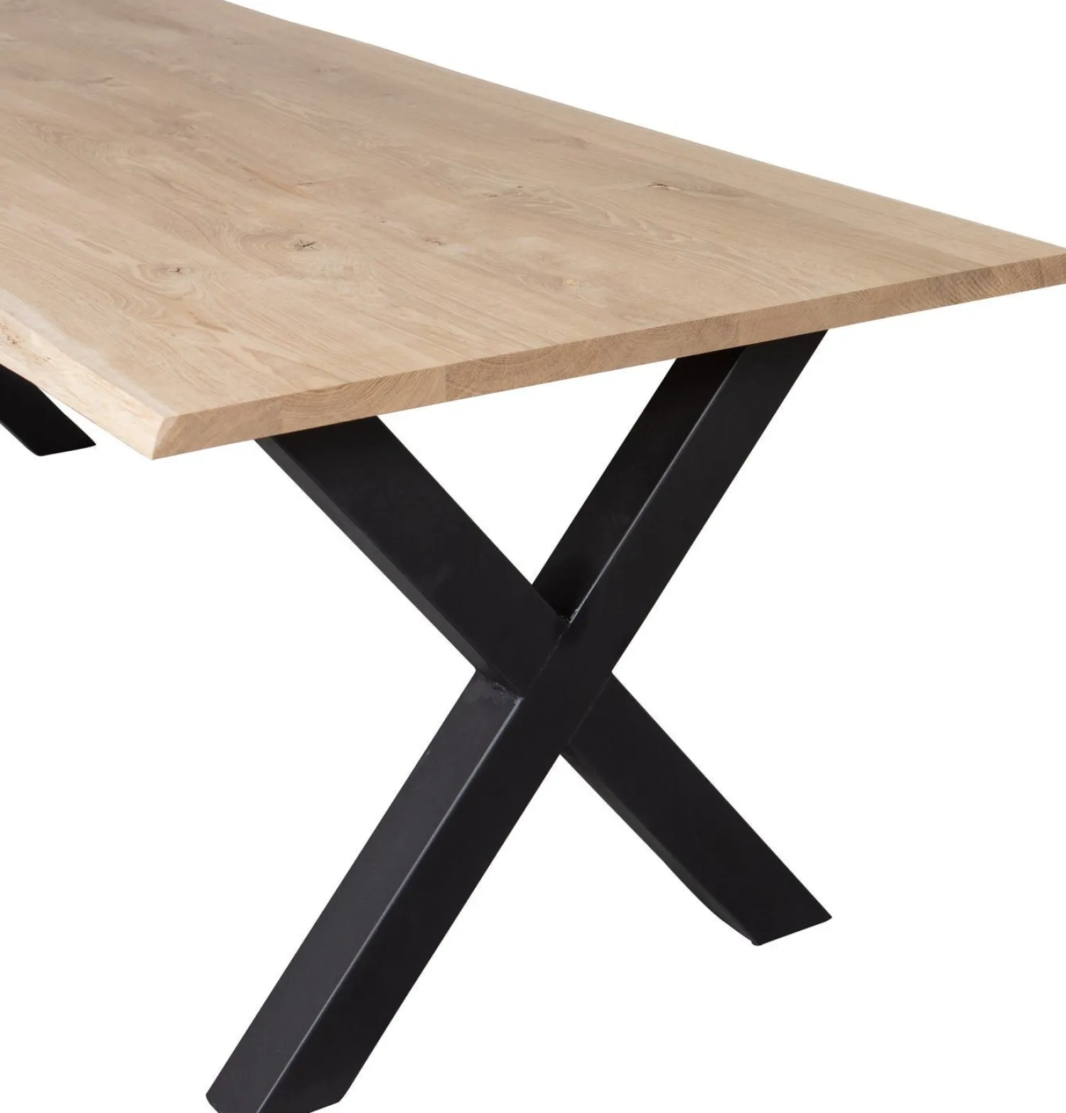 Houten Eettafels|Rechthoekige Eettafels-WOOOD Tablo Boomstam X-poot Eettafel Naturel