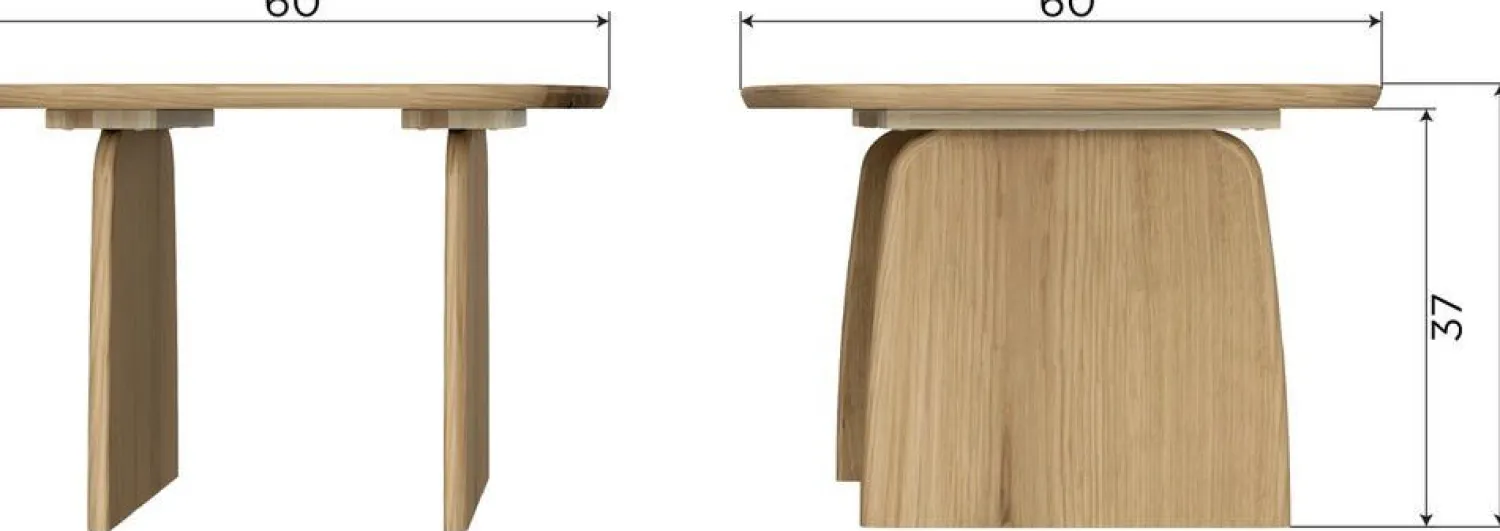 Vierkante Salontafels-WOOOD Tablo Salontafel Naturel