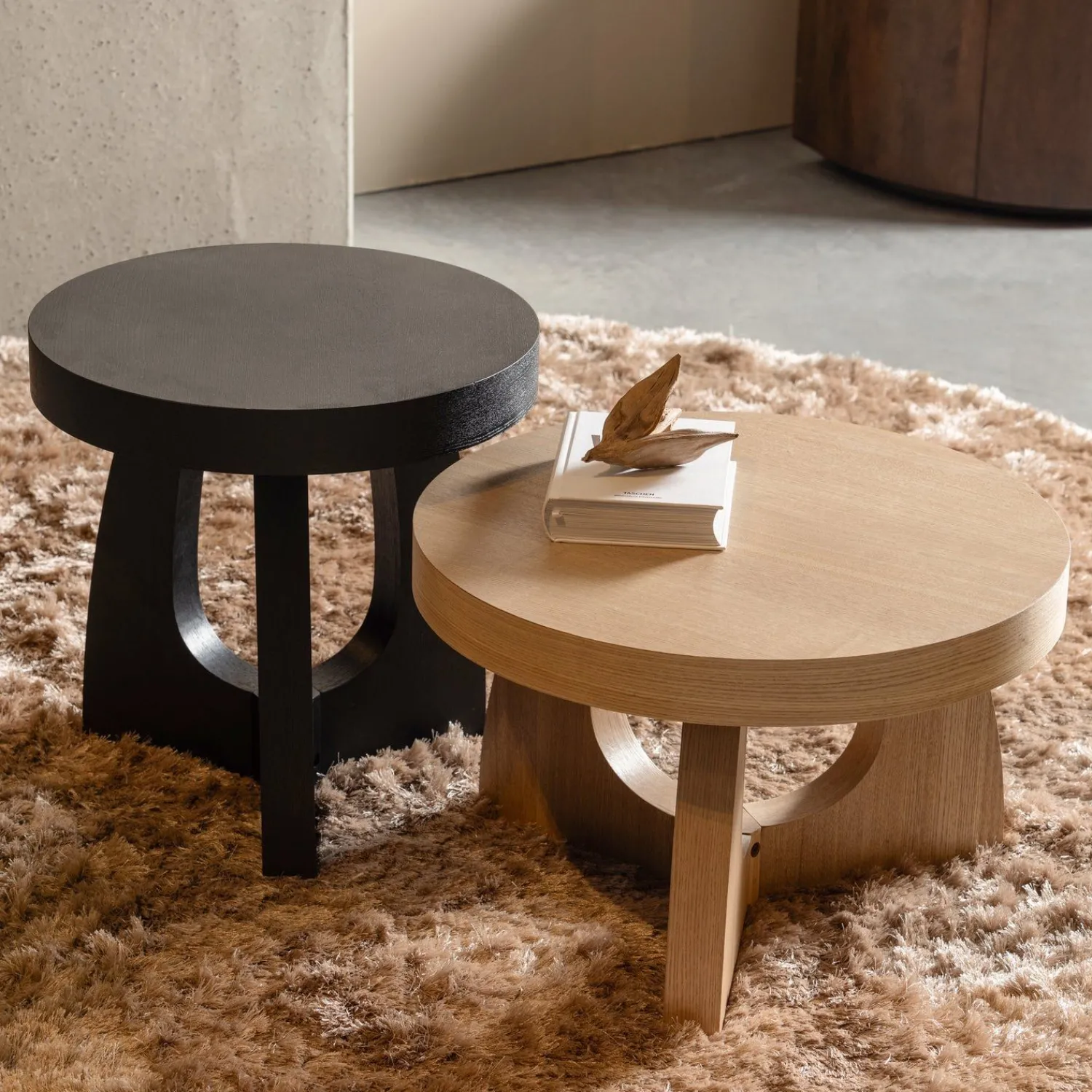 Ronde Bijzettafels-WOOOD Tala Bijzettafel Black
