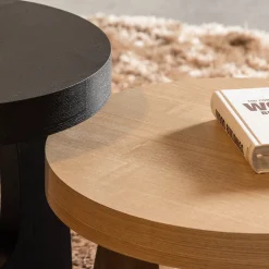 Ronde Bijzettafels-WOOOD Tala Bijzettafel Black