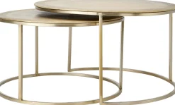 Ronde Salontafels-Trendhopper Talca Salontafelset Licht Goud