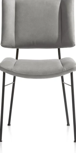 Eetkamerstoelen Zonder Armleuning-XOOON Tatum Pala Eetkamerstoel Lichtgrijs