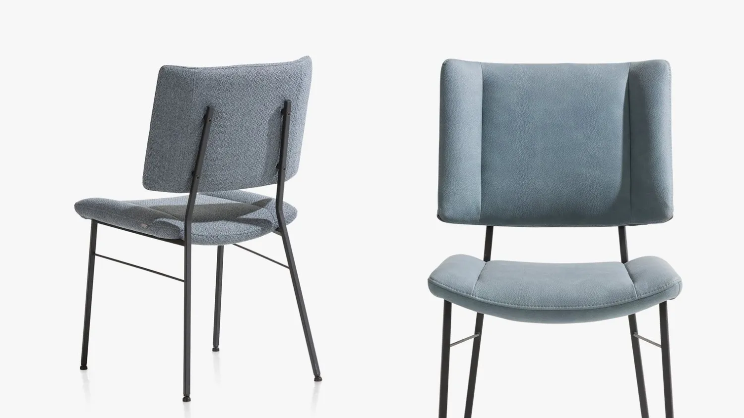 Eetkamerstoelen Zonder Armleuning-XOOON Tatum Ponti Eetkamerstoel Skyblue
