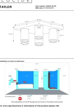 Moderne Plafondlampen|Plafondlampen-Lucide Taylor Plafondlamp Zwart