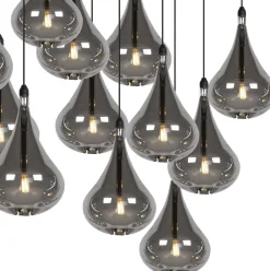 Glazen Hanglampen|Glazen Hanglampen-Lucide Tears Hanglamp Zwart