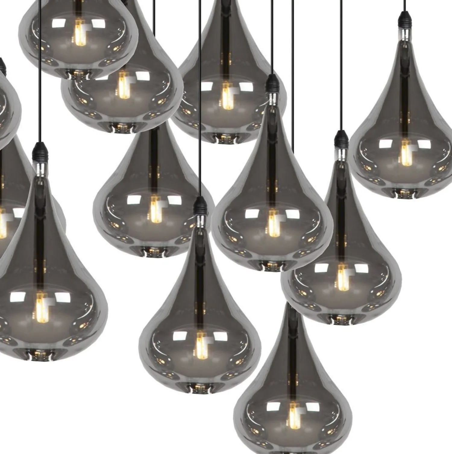 Glazen Hanglampen|Glazen Hanglampen-Lucide Tears Hanglamp Zwart