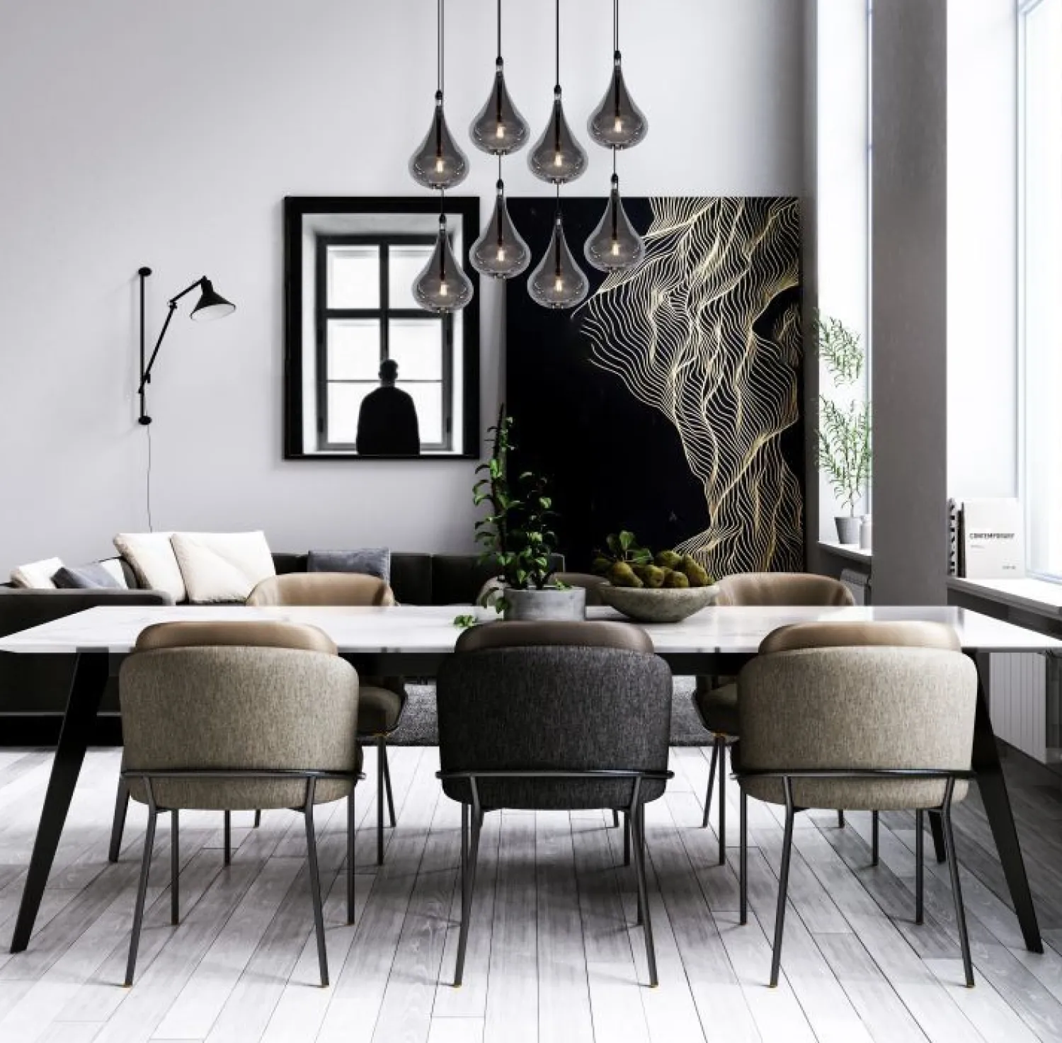 Glazen Hanglampen|Glazen Hanglampen-Lucide Tears Hanglamp Zwart