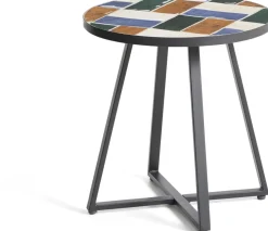 Ronde Bijzettafels-Kave Home Tella Bijzettafel Grafiet, Multi