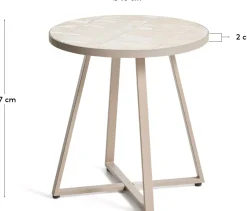 Ronde Bijzettafels-Kave Home Tella Bijzettafel Beige