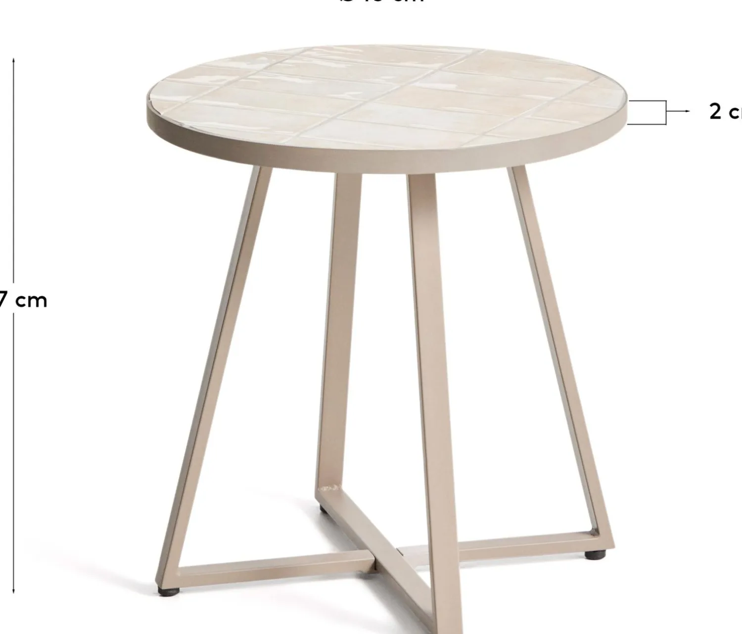 Ronde Bijzettafels-Kave Home Tella Bijzettafel Beige