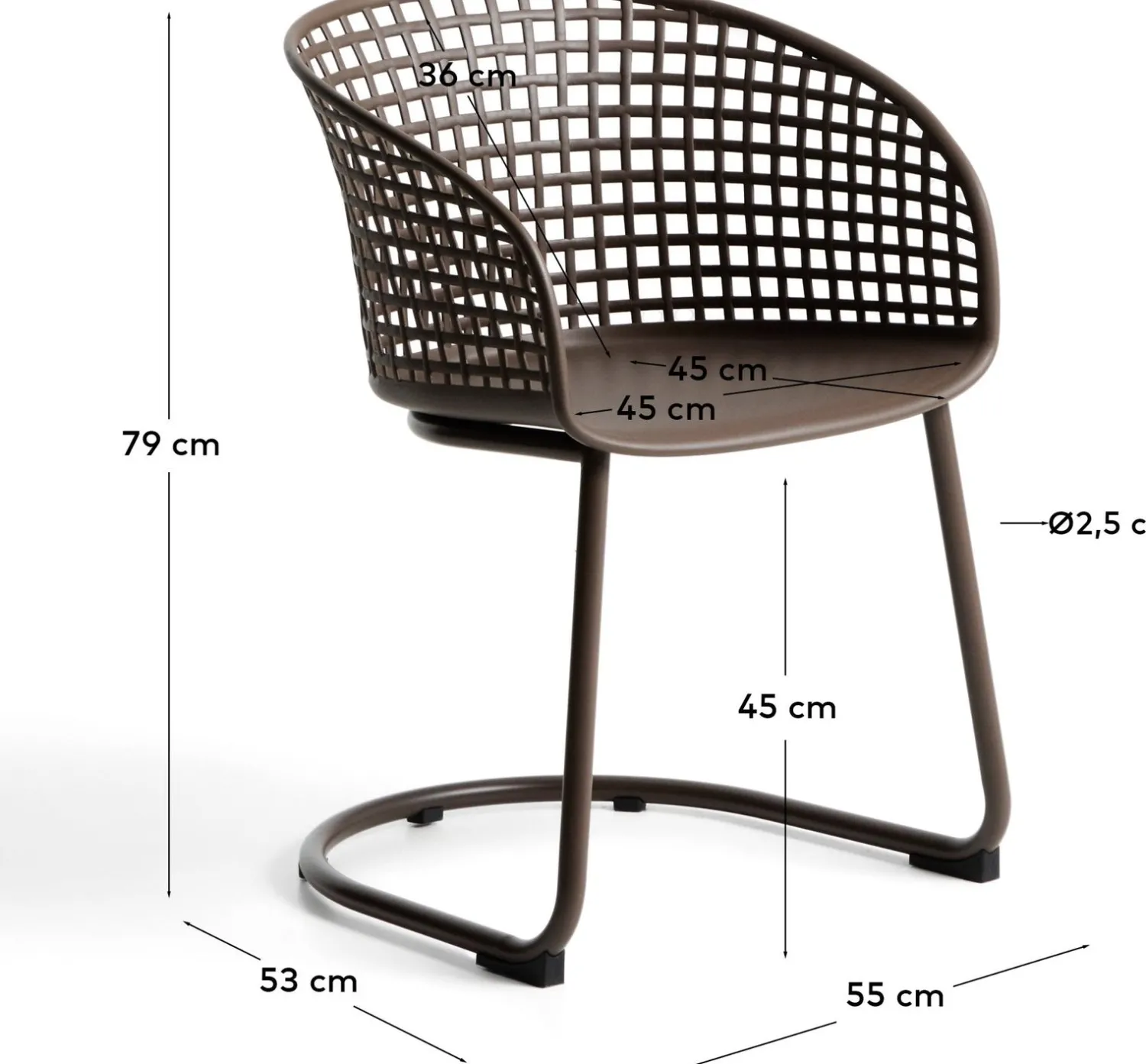 Tuinstoelen-Kave Home Tenaro Tuinstoel Bruin