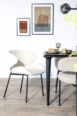 Eetkamerstoelen Met Armleuning-Eleonora Tess Eetkamerstoel Beige