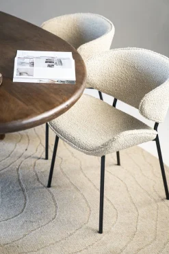 Eetkamerstoelen Met Armleuning-Eleonora Tess Eetkamerstoel Zand