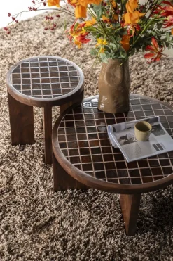 Ronde Bijzettafels-By Boo TiledUp Bijzettafel Brown