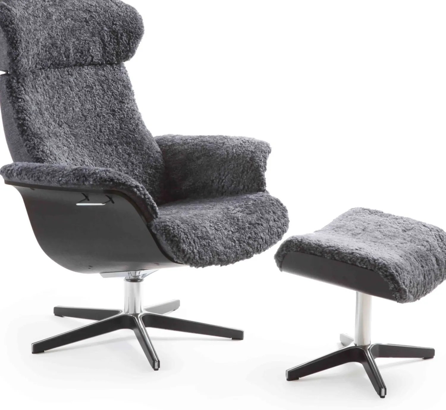 Draaifauteuils|Relaxfauteuils-Eijerkamp Collectie Time Out Sheepskin Relaxfauteuil Off-White