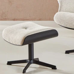 Draaifauteuils|Relaxfauteuils-Eijerkamp Collectie Time-Out Beige Relaxfauteuil + Hocker Beige, Black