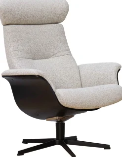 Draaifauteuils|Relaxfauteuils-Eijerkamp Collectie Time-Out Beige Relaxfauteuil + Hocker Beige, Black