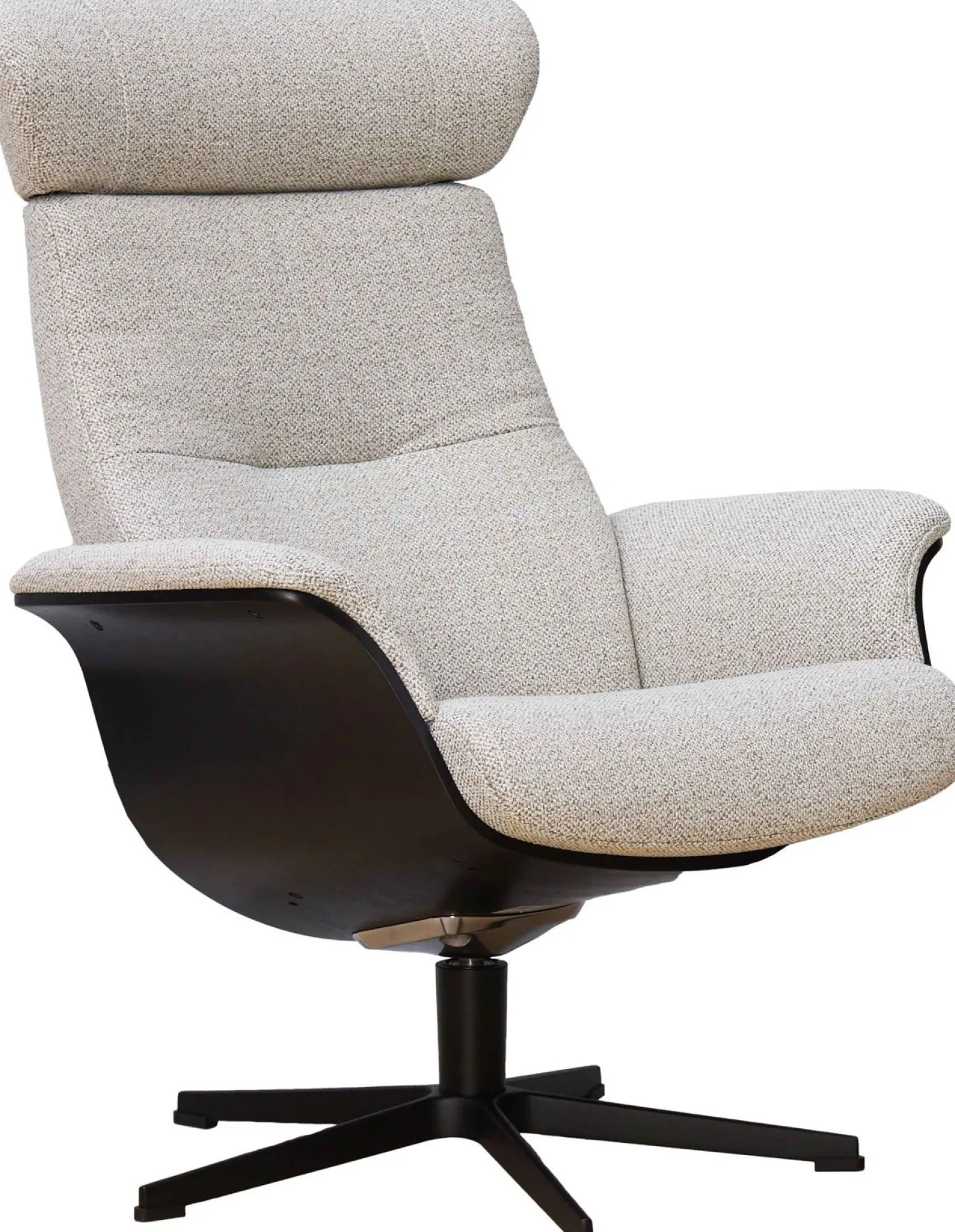 Draaifauteuils|Relaxfauteuils-Eijerkamp Collectie Time-Out Beige Relaxfauteuil + Hocker Beige, Black