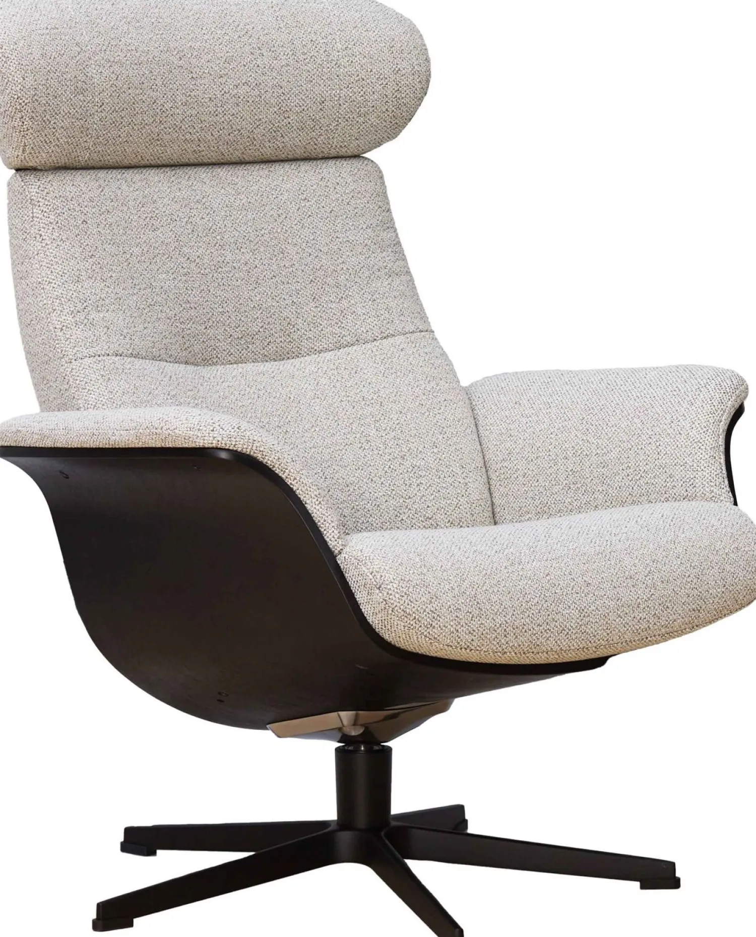 Draaifauteuils|Relaxfauteuils-Eijerkamp Collectie Time-Out Beige Relaxfauteuil + Hocker Beige, Black