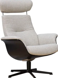 Draaifauteuils|Relaxfauteuils-Eijerkamp Collectie Time-Out Beige Relaxfauteuil + Hocker Beige, Black