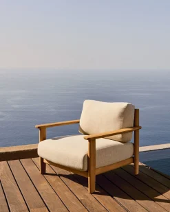Tuinstoelen-Kave Home Tirant Outdoor Fauteuil Naturel, Beige