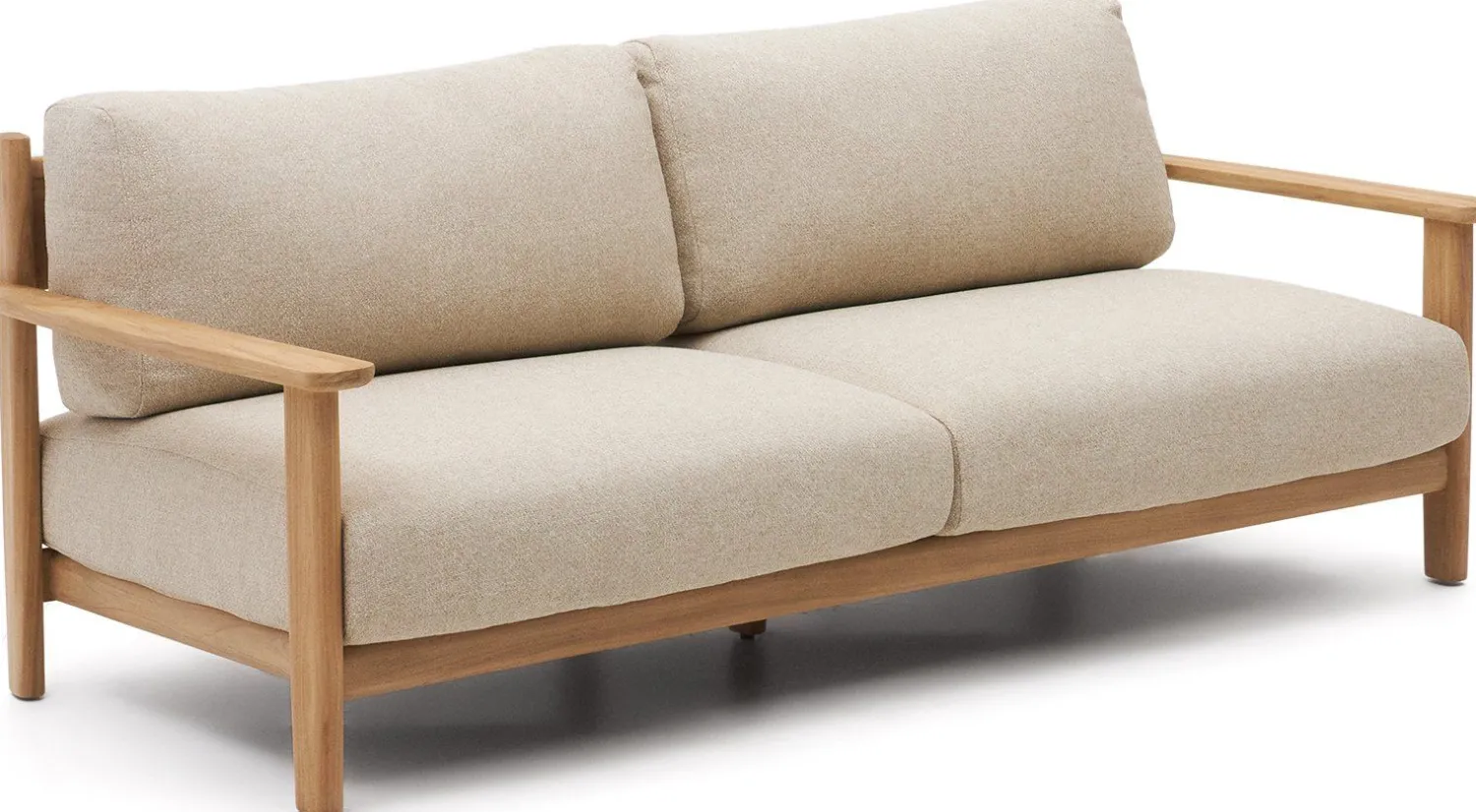 Tuinbanken|Zitbanken-Kave Home Tirant Outdoor 3-Zitsbank Naturel, Beige