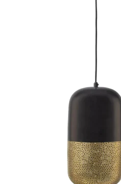 Glazen Hanglampen|Glazen Hanglampen-WOOOD Tirsa Hanglamp Black, Brass