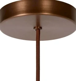 Glazen Hanglampen|Glazen Hanglampen-Lucide Toledo Hanglamp Koper
