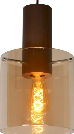 Glazen Hanglampen|Glazen Hanglampen-Lucide Toledo Hanglamp Koper