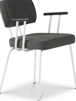 Eetkamerstoelen Met Armleuning-Eijerkamp Collectie Tom Onderstel Wit Armstoel Antracite, Antracite