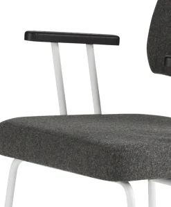 Eetkamerstoelen Met Armleuning-Eijerkamp Collectie Tom Onderstel Wit Armstoel Antracite, Antracite