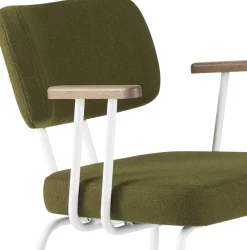 Eetkamerstoelen Met Armleuning-Eijerkamp Collectie Tom Onderstel Wit Armstoel Green, Tabacco