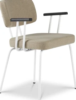 Eetkamerstoelen Met Armleuning-Eijerkamp Collectie Tom Onderstel Wit Armstoel Stone, Antracite