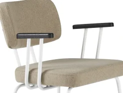 Eetkamerstoelen Met Armleuning-Eijerkamp Collectie Tom Onderstel Wit Armstoel Stone, Antracite
