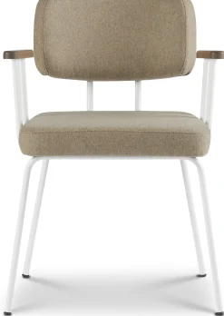 Eetkamerstoelen Met Armleuning-Eijerkamp Collectie Tom Onderstel Wit Armstoel Stone, Tabacco