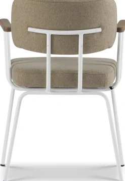 Eetkamerstoelen Met Armleuning-Eijerkamp Collectie Tom Onderstel Wit Armstoel Stone, Tabacco